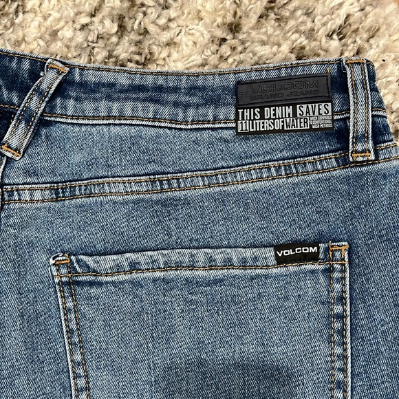 Volcom Jeans Denim Straight Leg Blue Pants High Rise - Picture 10 of 10